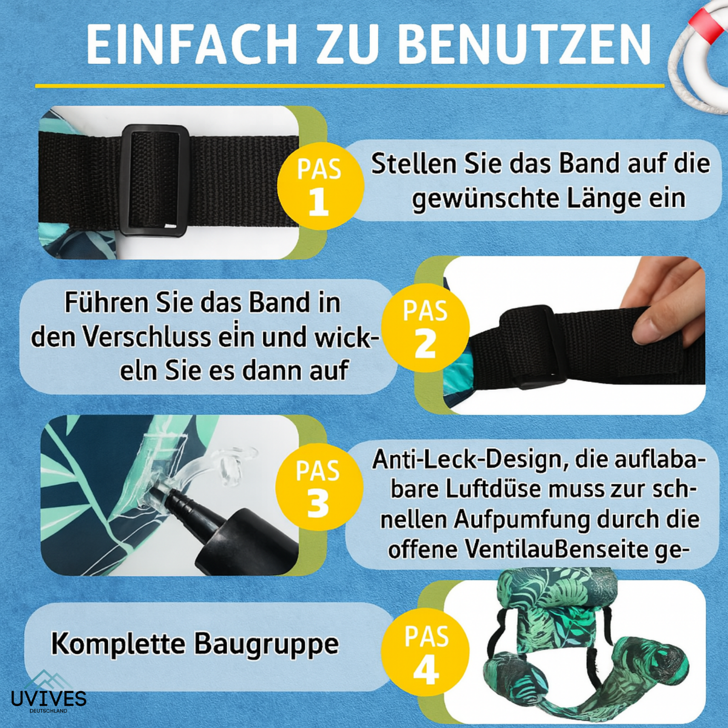 AquaLeaf – Tropischer Pool-Loungesessel zum Aufblasen