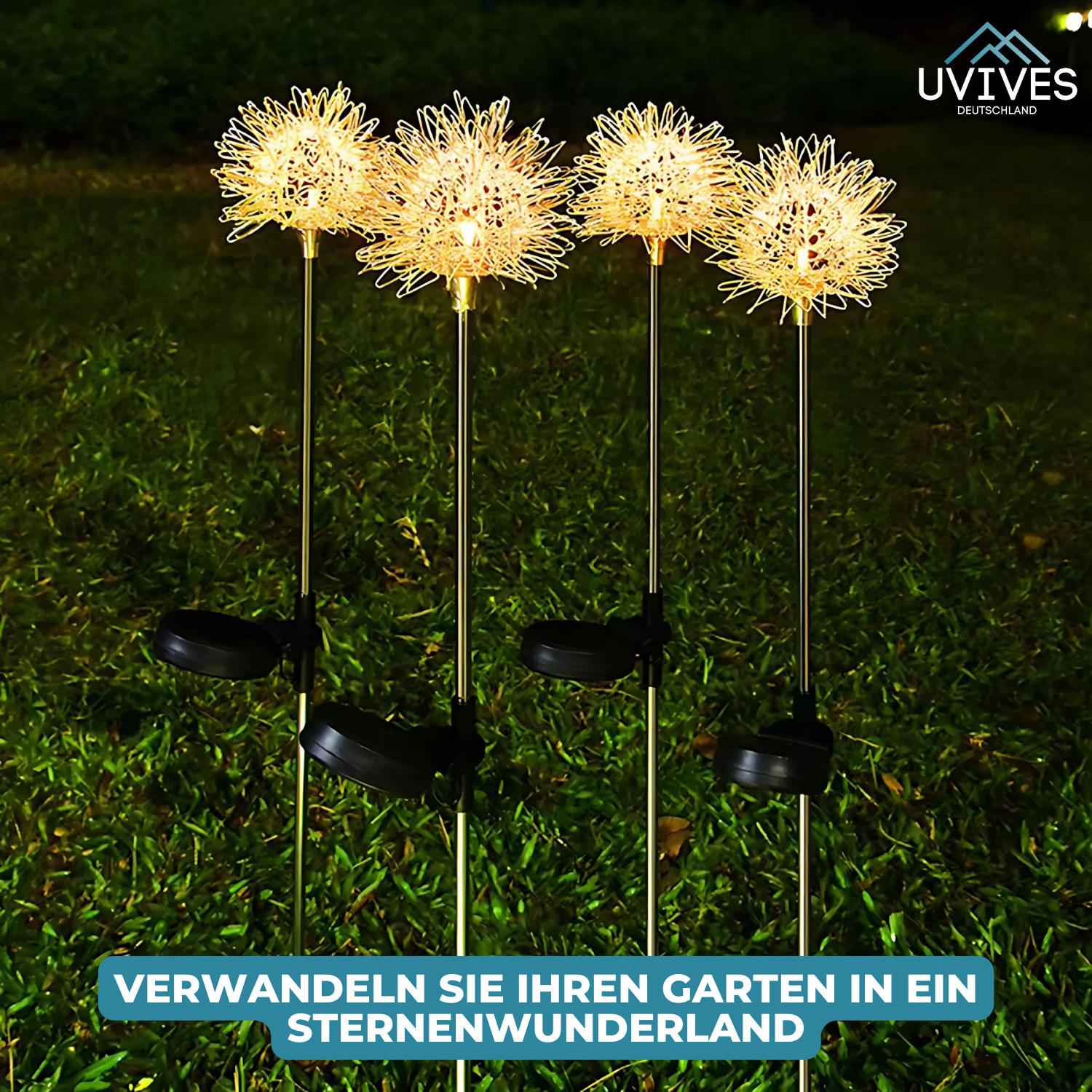 TwinklePuff - Wasserdichte Solar-Gartenleuchte im Pusteblumen-Design