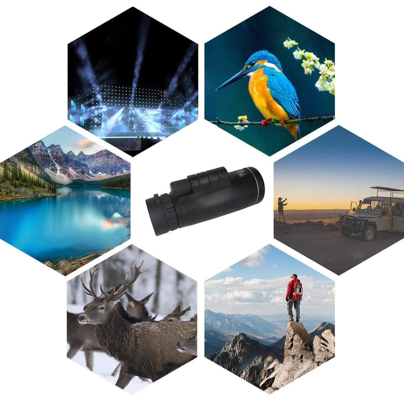 Zoomalis Monokular 12x50 | Handyadapter & Stativ | Wasserdicht & Kompakt | Für Outdoor & Reisen
