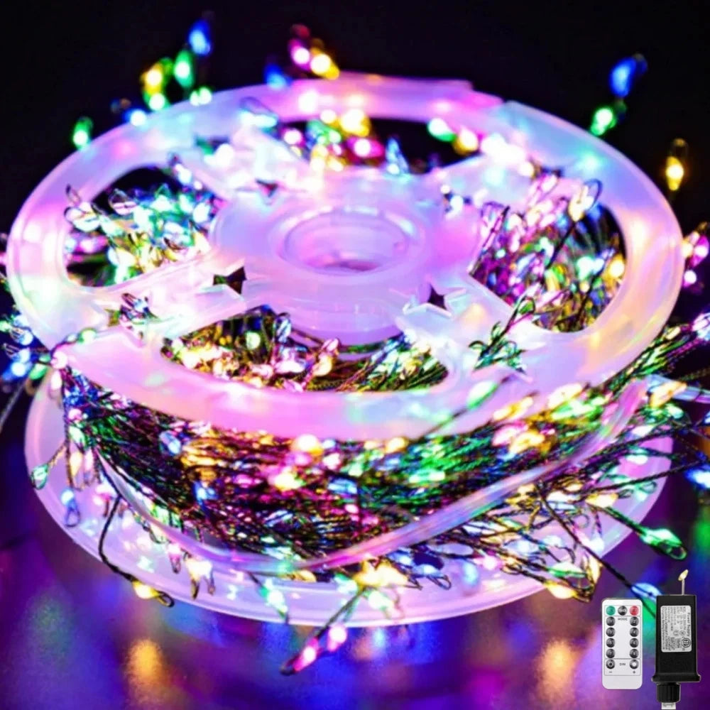 Ignisia LED-Feuerwerks-Lichterkette | Fernbedienung | 30–75 m Länge | 900–2000 LEDs | IP65 wasserdicht | Ideale Beleuchtung für Weihnachten, Halloween & Partys
