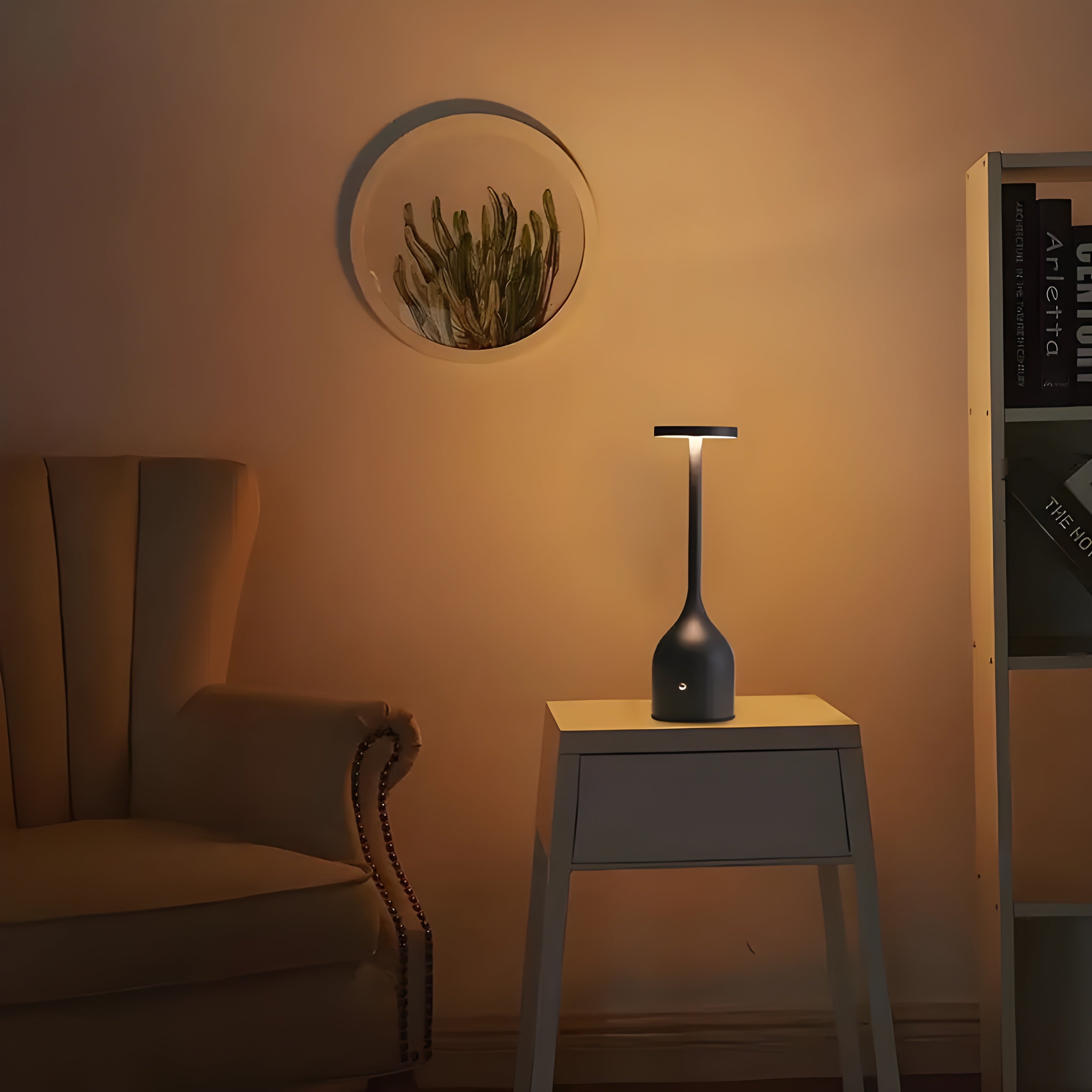Velluna Glow | Kabellose LED-Tischlampe | Dimmbar mit Touch | USB & Akku
