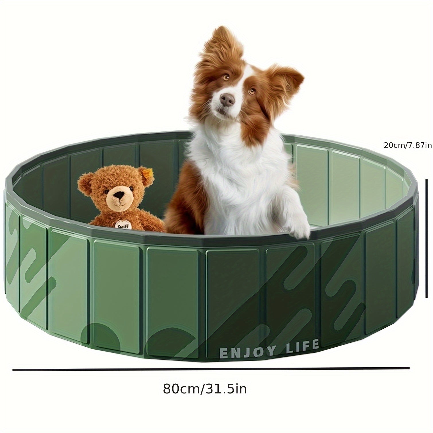 PooLino Splash | Faltbar & Robust | Krallenfestes PVC | Für Kleine & Mittlere Hunde | Ohne Aufpumpen