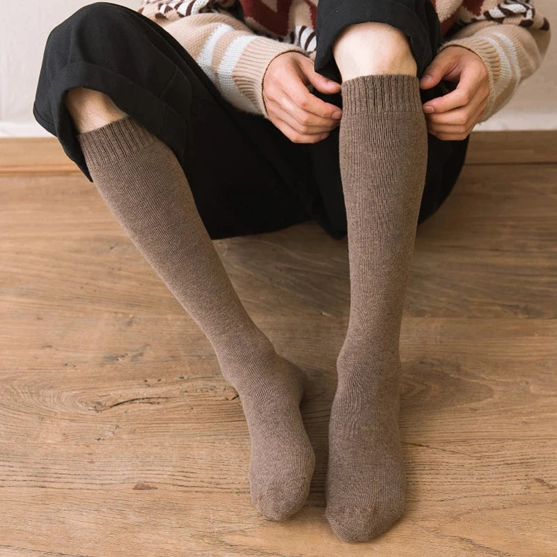 ThermoFlex Pro | 3 Paar Herren Winter Kniestrümpfe mit Kompression | Wärmeisolierend & dickes Frottiergewebe | Größe 38–44