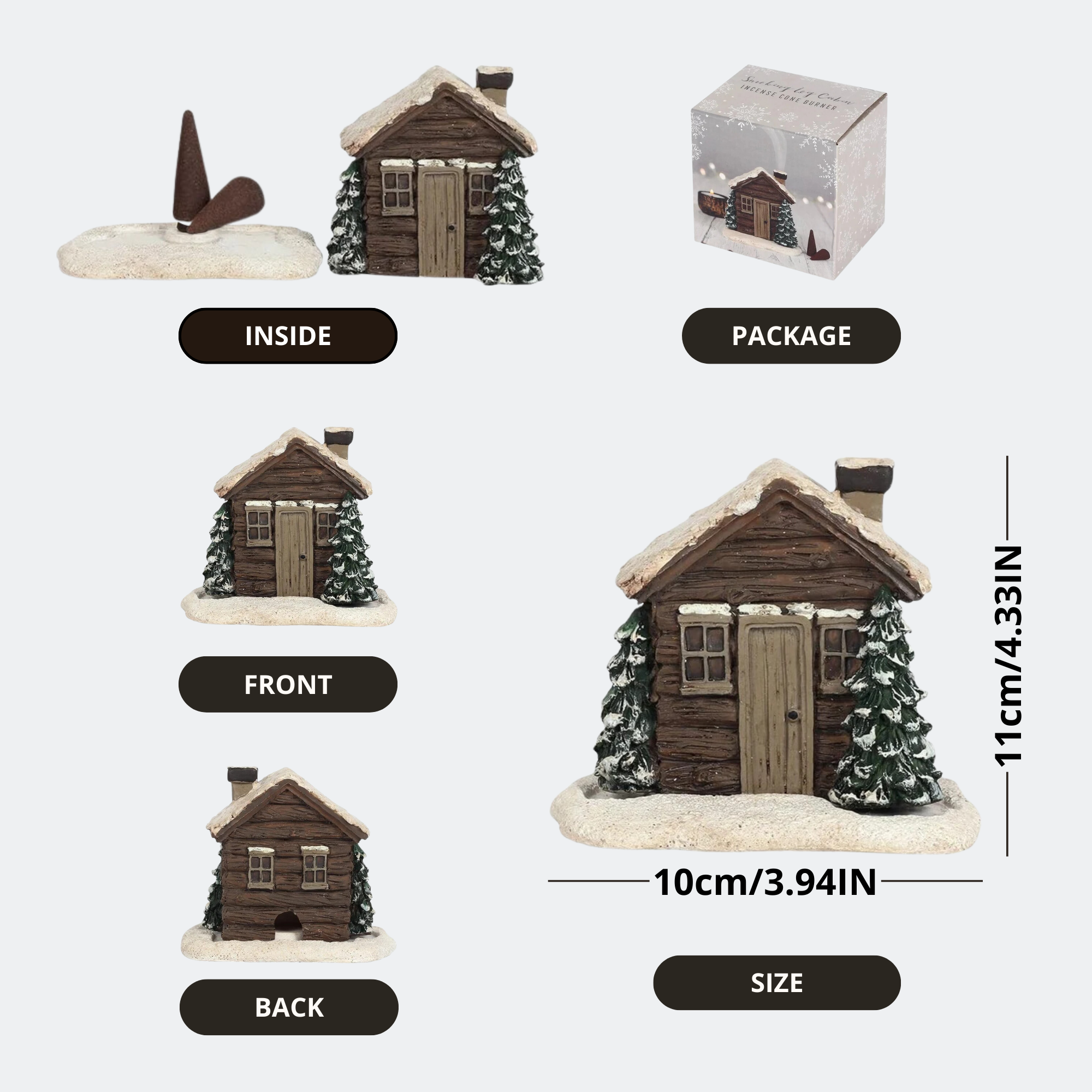 CozyHouse™ - Blockhaus Räuchergefäß + 2 GRATIS Räucherkegeln [Letzter Tag Rabatt]
