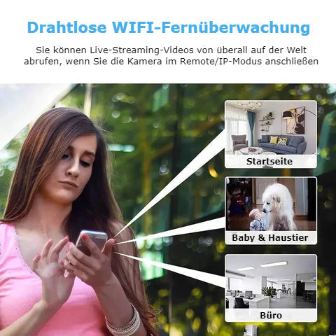 VisuraCam Sicherheitskamera | 1080P HD | Bewegungserkennung | Kabellos & App-gesteuert
