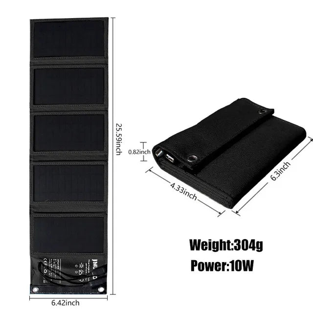 Sunova | Faltbares Solarpanel mit Powerbank | 10.000 mAh & 2 USB-Ausgänge | Outdoor, Camping & Reisen