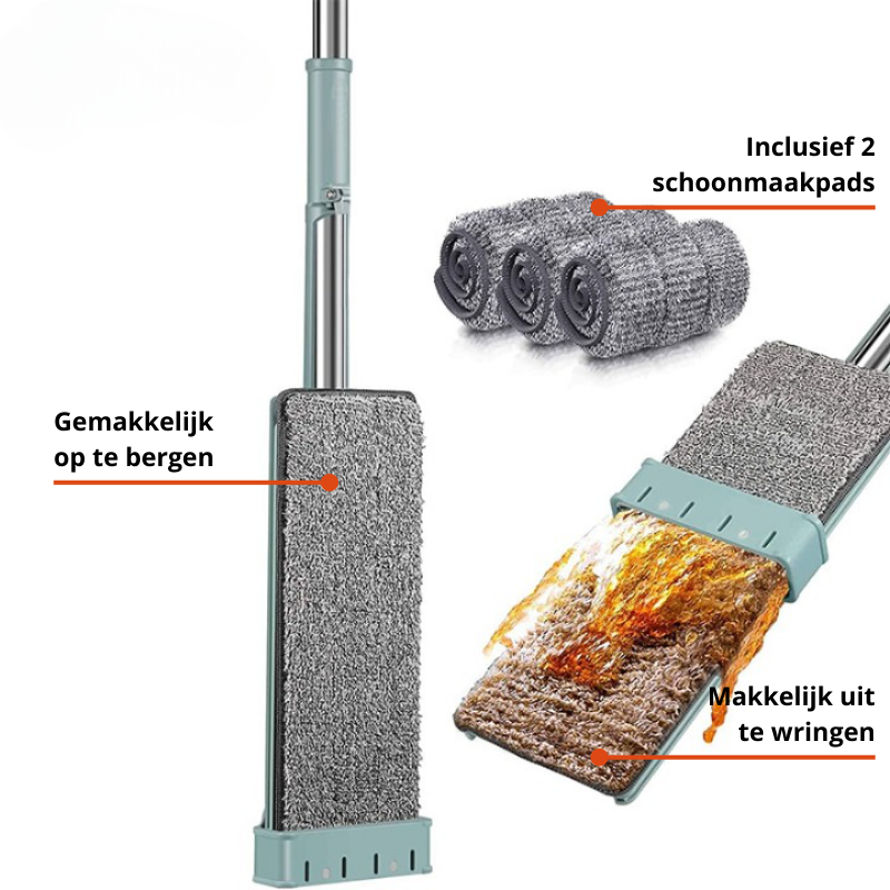 SweepMaster Pro Wischer | Innovativer Knickmechanismus | Kein Eimer nötig | Wiederverwendbare Mikrofaser-Pads | Ideal für schnelle Reinigungen