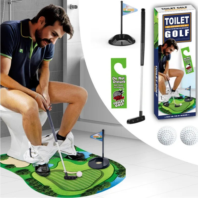 Toiletten-Golf-Set | Humorvolles Mini-Golf-Badezimmer-Spiel | Ideales Geschenk für Männer | Golfinity