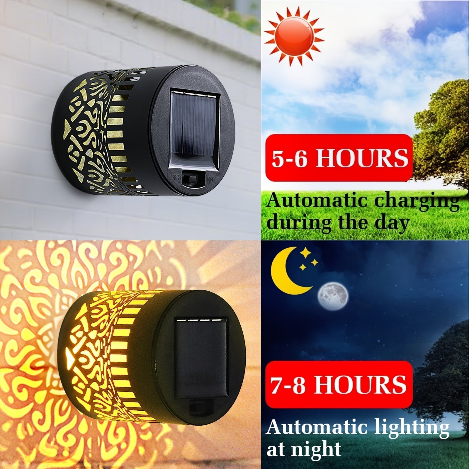Solavia Wandleuchten | Solar LED Set | Filigranes Design | Wetterfest IP65 | Für Garten & Terrasse