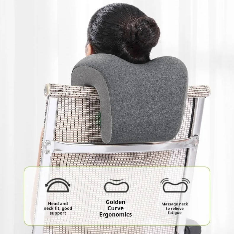 ErgoRest Nackenstützkissen | Ergonomisches Memory-Schaum-Kissen | Abnehmbarer Veloursbezug | Ideal für Büro, Zuhause & Reisen