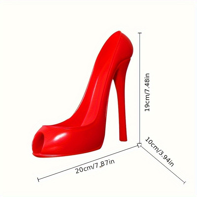 GlamPour HeelRack | High-Heel Weinregal | Design-Akzent für Weinliebhaber | Schwarz Glänzend