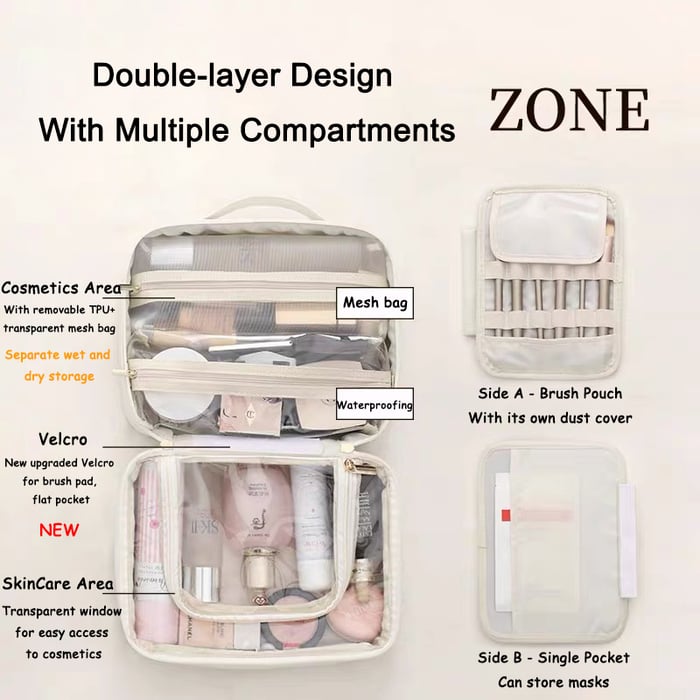 GlamiZen™ – Multi-Fach-Kosmetiktasche für stilvolle Organisation