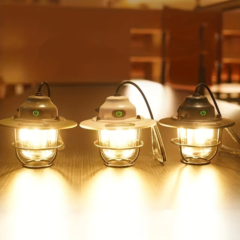 LumoCamp Retro Lampe | LED Campinglicht | USB-Aufladbar & Robust | Für Outdoor & Notfall