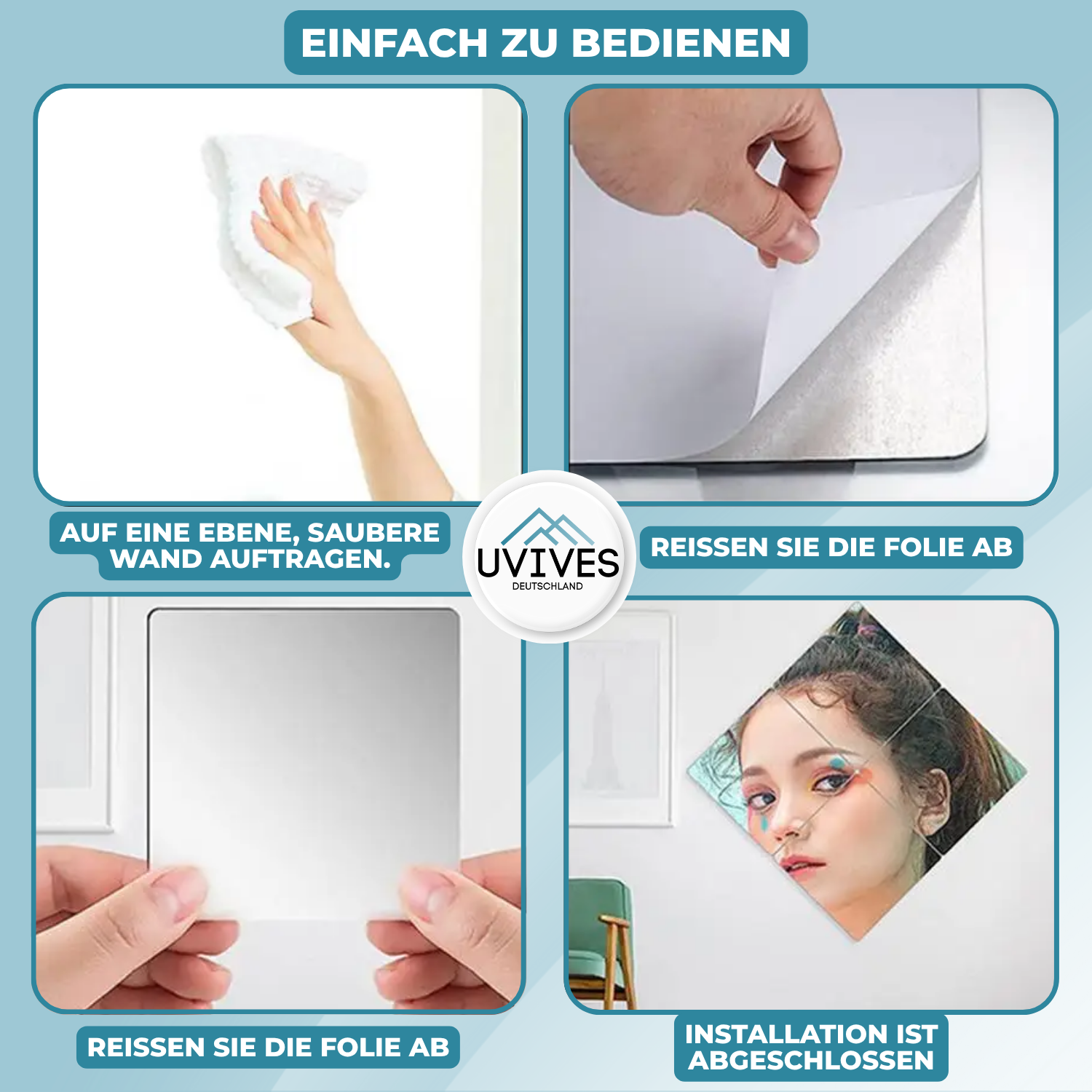 SafeReflect™ – Die bruchsichere, selbstklebende Spiegelfolie