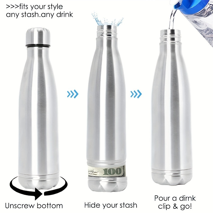 AURASTASH | Isolierflasche mit Geheimfach | Doppelwandiger Edelstahl & auslaufsicher | Für Alltag, Reisen, Sport & Büro