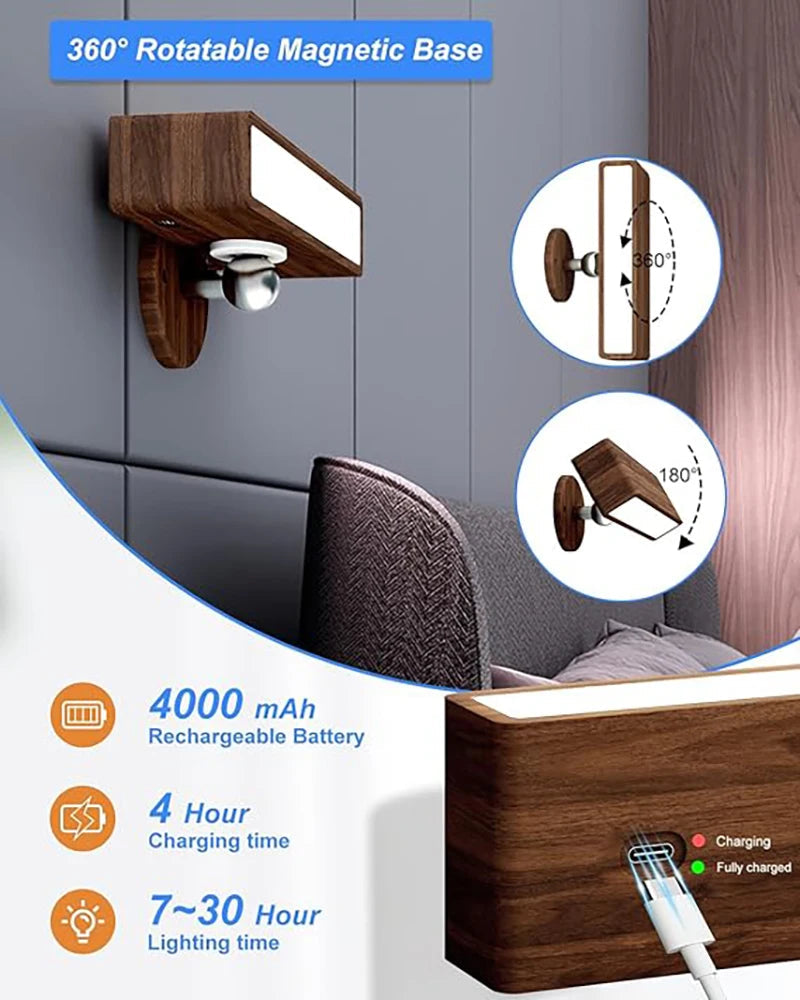 LumoWave Wandleuchte mit Fernbedienung | Kabellos, Dimmbar | 3 Farbtemperaturen | Batteriebetrieben & Touch-Steuerung