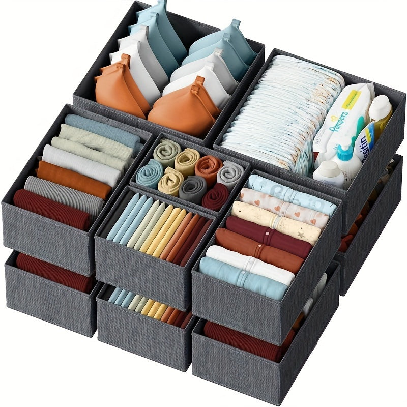 Boxilino Ordnungs-Set | 12-teilig & Faltbar | Für Baby- & Kinderkleidung | Leicht & Hygienisch | Ideal für Schubladen