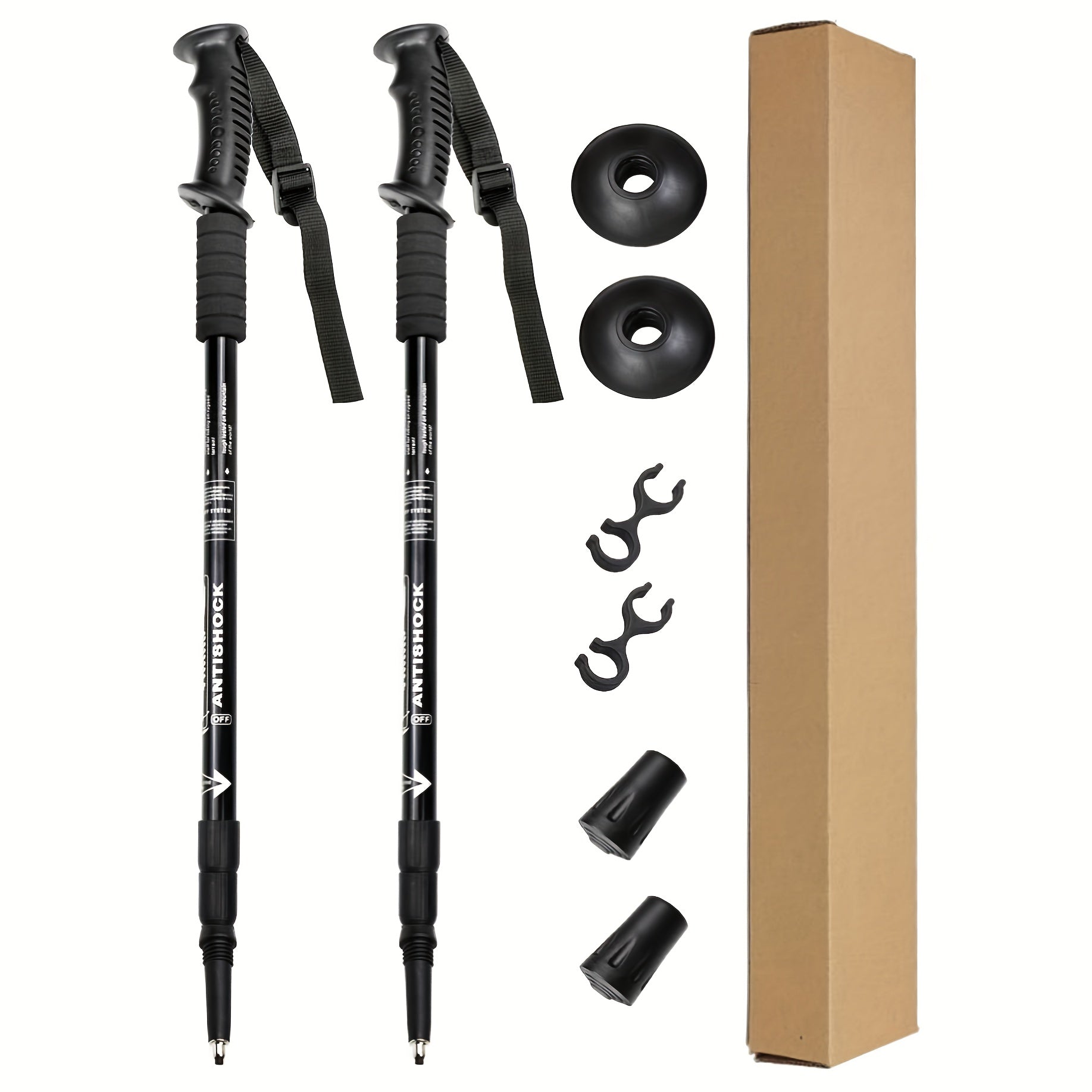 HikerMax Trekking Poles | Verstellbar & Stoßdämpfend | Leichtes Aluminium | 65–135 cm