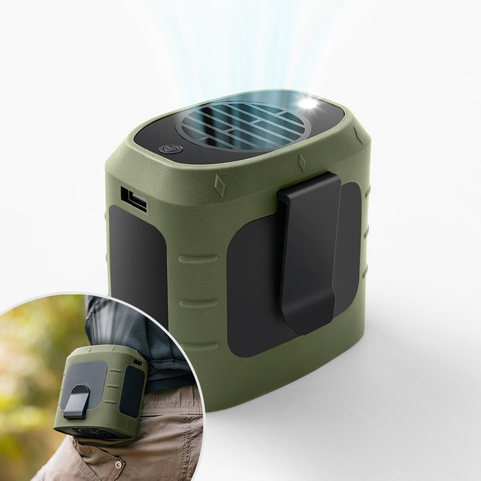 CoolBreeze Pro Handfree Ventilator | Tragbare Kühlung mit LED-Licht | Powerbank & 8000 mAh Akku