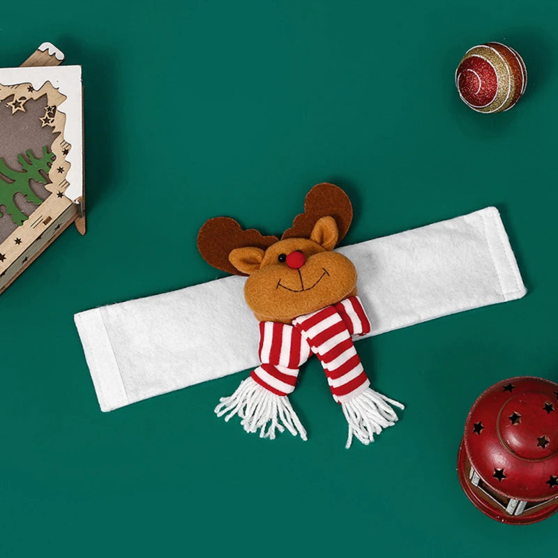 MerryHug | Weihnachtsvorhanghalter | Pinguin, Weihnachtsmann, Elch & Schneemann | 36×17 cm