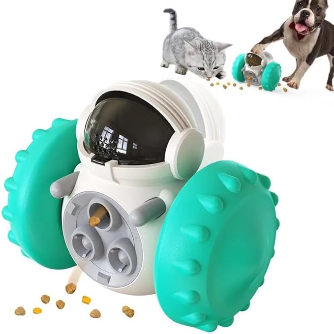 PlayPaws Futterroboter für Hunde & Katzen | 3-in-1 Spiel, Intelligenz & Snackspaß | Selbstbalancierend & Ohne Batterien