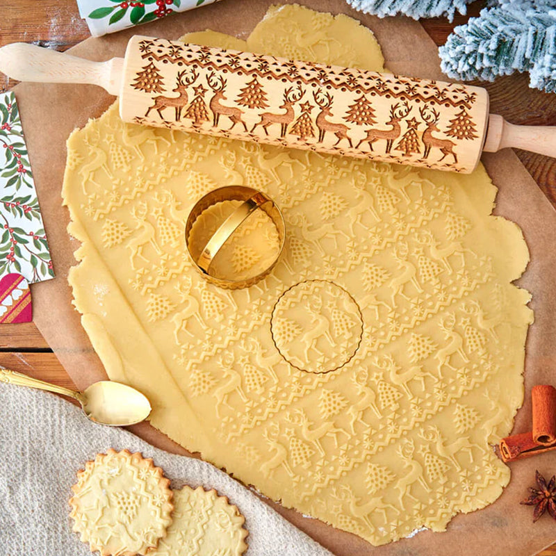 MerryRoll - Weihnachtliche Rolling Pins aus Holz [Letzter Tag Rabatt]
