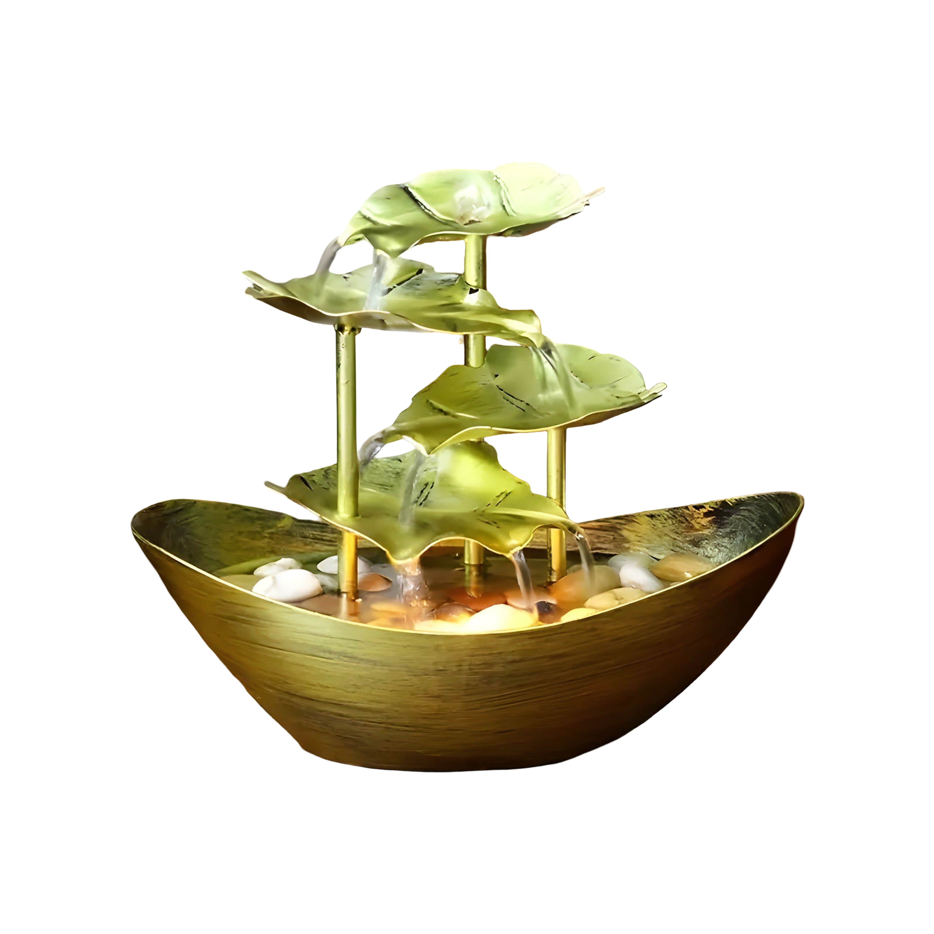 Tranquiluxe Tischbrunnen mit LED-Licht | Vintage-Design | Beruhigender Wasserfluss | USB-Betrieb