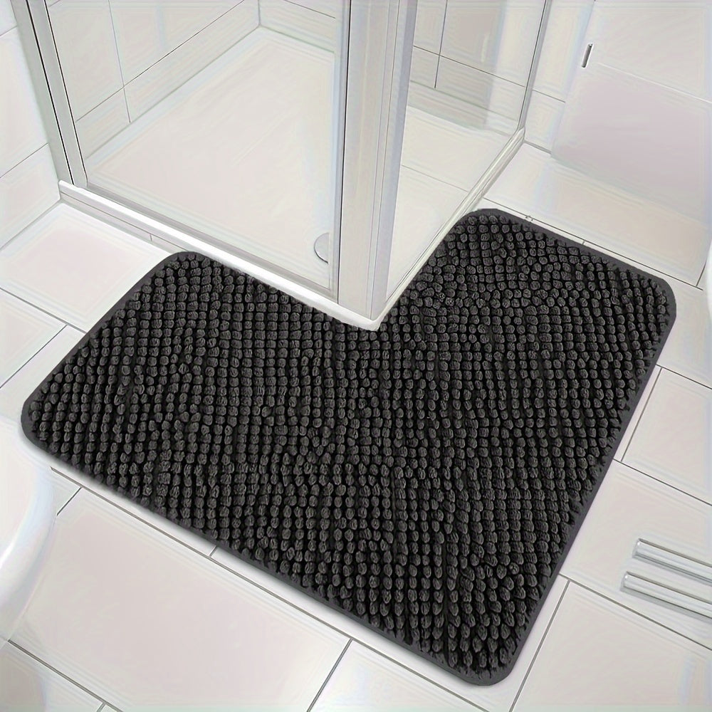 CornerLuxe Bath Mat | L-Form Design | Rutschfest & Saugfähig | Stilvoll & Komfortabel