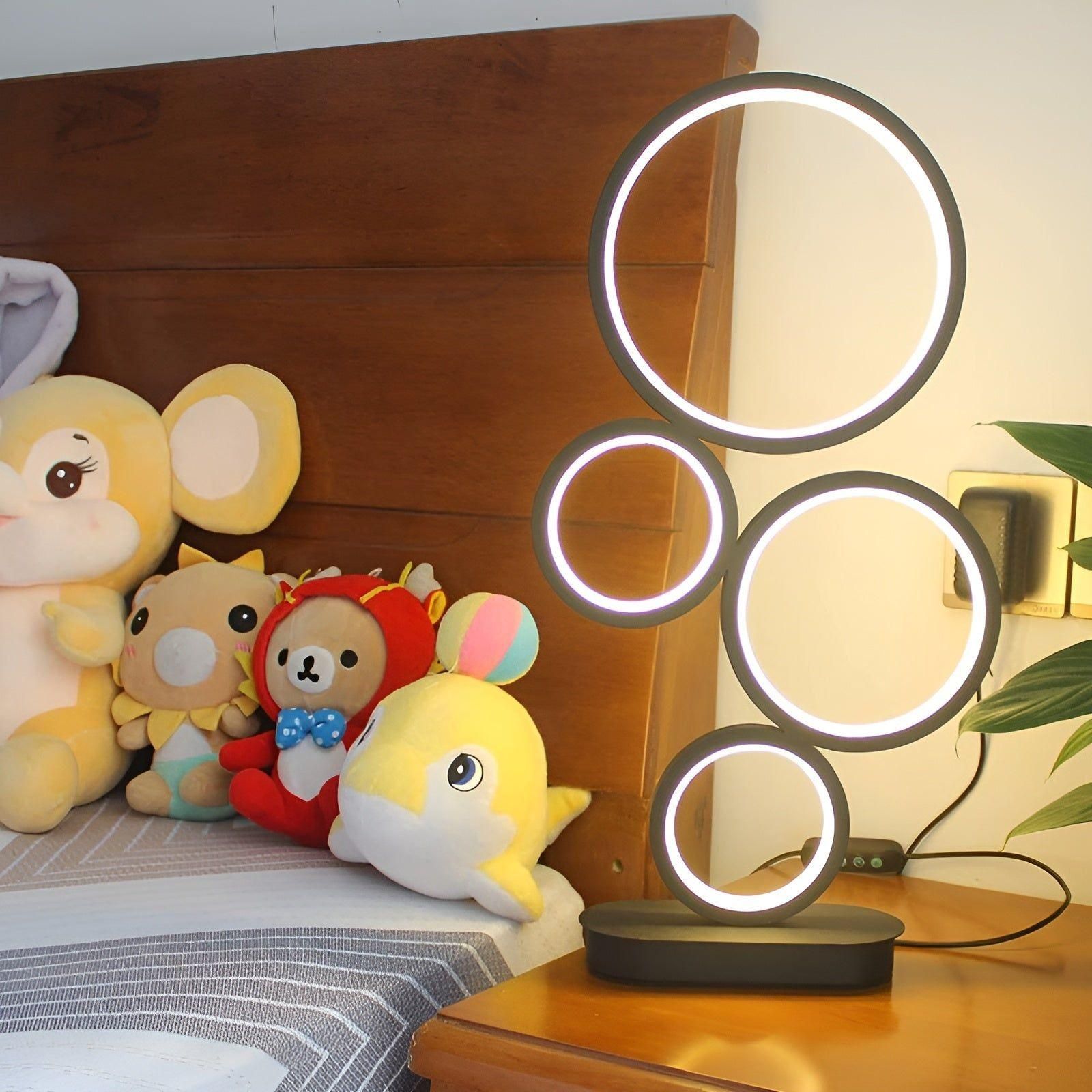 Aurelium LED Ring-Tischlampe | Stufenlos dimmbar & modern | Kreisdesign aus Aluminium | Für Wohnzimmer, Schlafzimmer & Büro