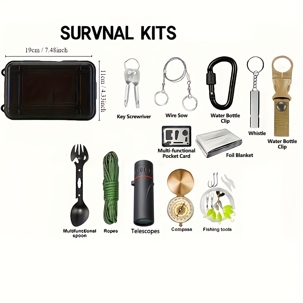 WildMate | 14-in-1 Survival Kit | Kompakt & Vielseitig | Outdoor & Notfallset