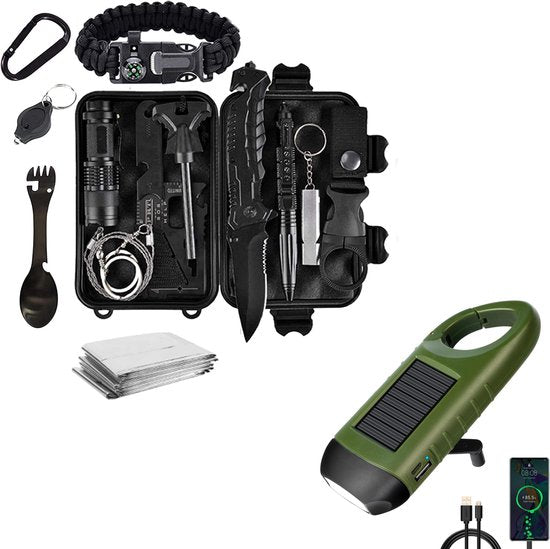 Trekvital | 15-in-1 Survival Kit Für Outdoor & Notfälle | Mit Solarlampe & Tools | Kompakt & Wasserdicht