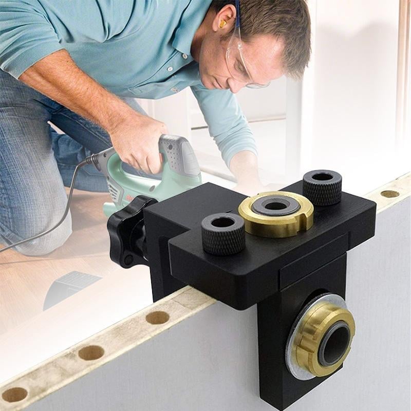 FlexiPunch - 3 in 1 Einstellbare Holzbearbeitung Bohren Locator Stanzer Werkzeuge