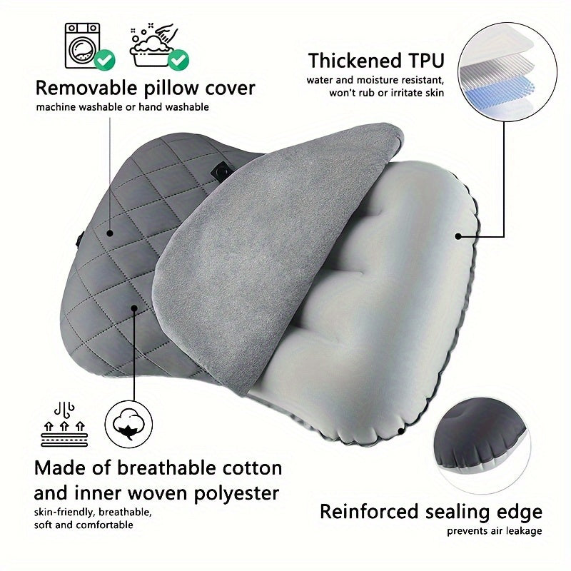 ComfortRest | Aufblasbares Campingkissen | Ergonomisch & Waschbar | Perfekt für Reisen & Outdoor