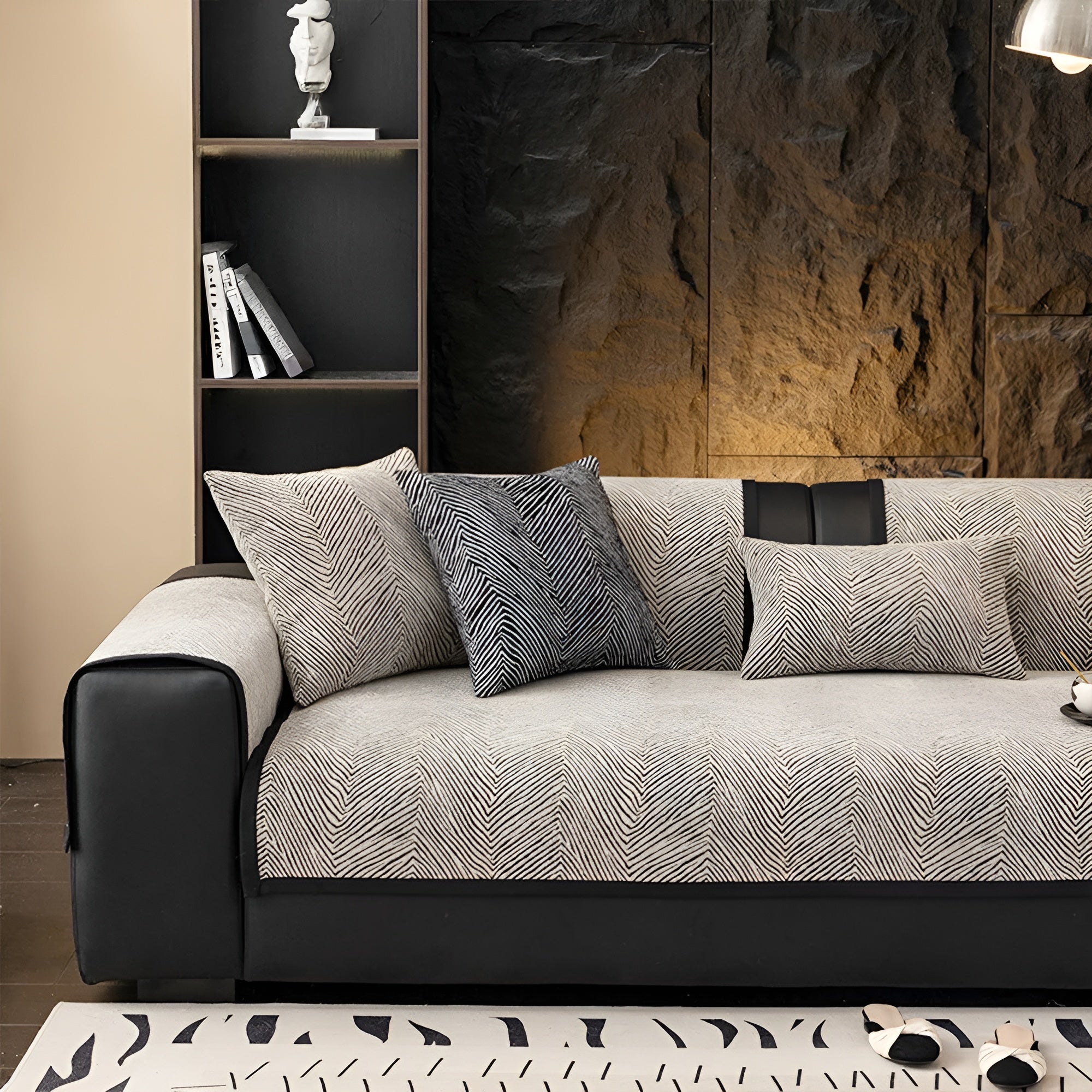 Velvona Sofabezug | Plüschiges Chenille-Material | Weich, Langlebig & Pflegeleicht | Baum-Design