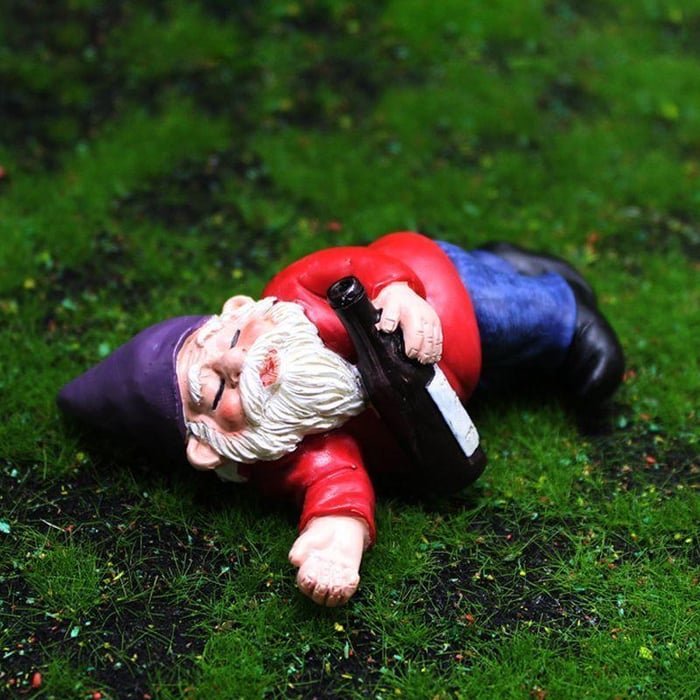 Drunk Gnomes Wipplinge Set | Wetterfeste Gartenzwerge | Handbemalt & UV-beständig | 12–15 cm | 4er Set