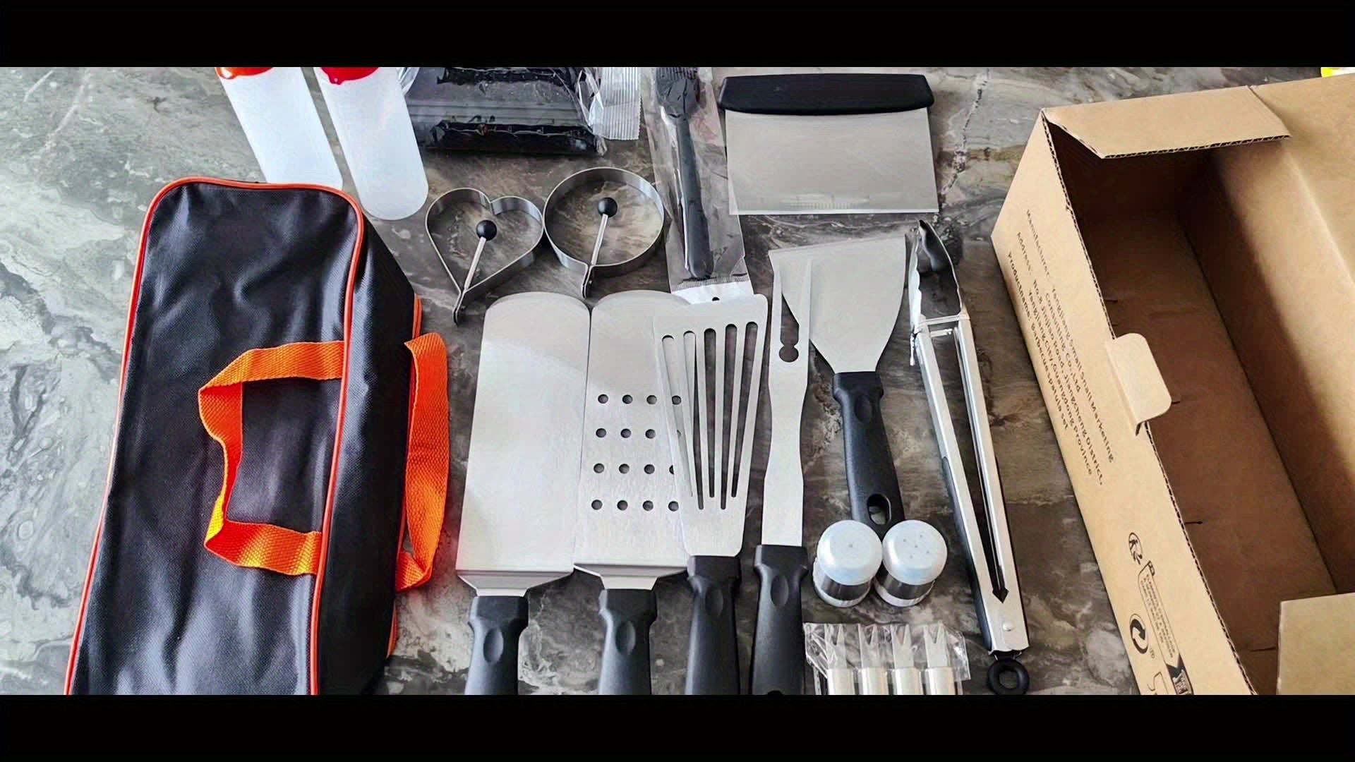 GrillMasterX BBQ Set 20-teilig | Robustes Edelstahlzubehör | Für Garten & Camping