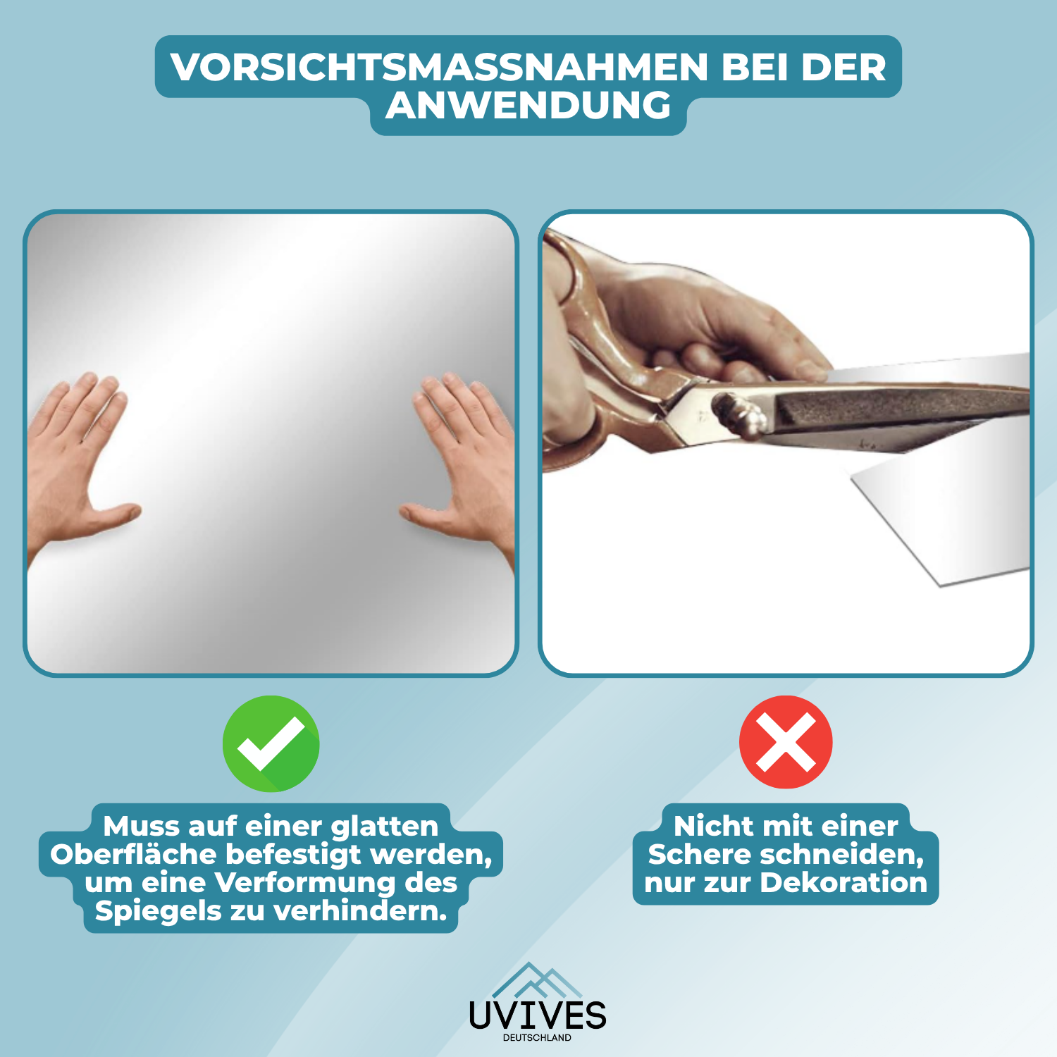 SafeReflect™ – Die bruchsichere, selbstklebende Spiegelfolie