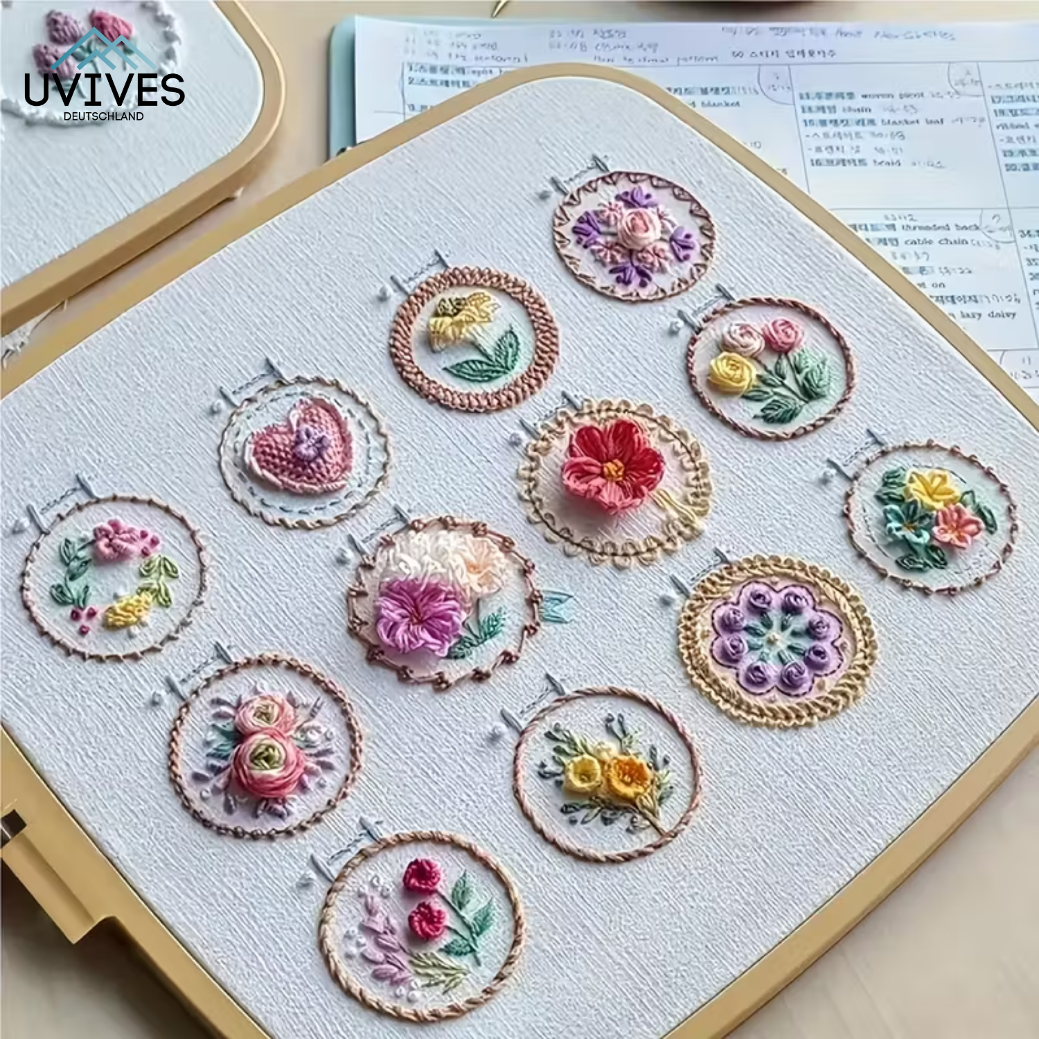 StitchBloom – Blumenstickerei zum Entspannen & Verschönern!