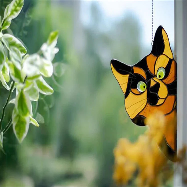 CatPeek – Handgefertigter Katzen-Suncatcher fürs Fenster!