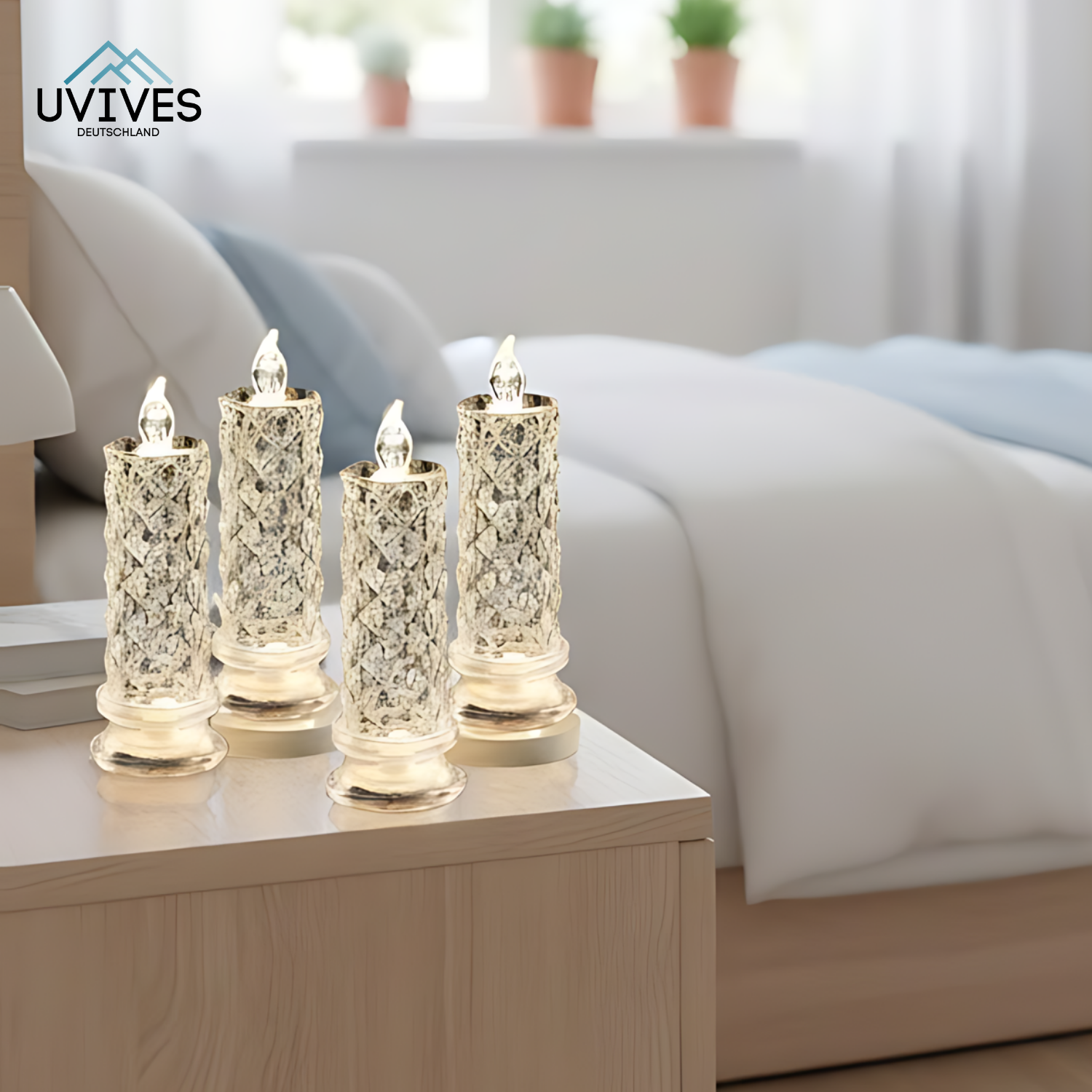 2+2 GRATIS | CrystalGlow – LED Kerzen mit funkelndem Kristall-Effekt!