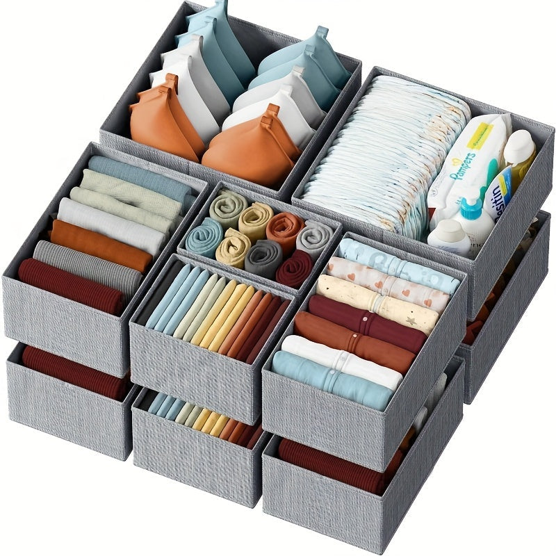 Boxilino Ordnungs-Set | 12-teilig & Faltbar | Für Baby- & Kinderkleidung | Leicht & Hygienisch | Ideal für Schubladen