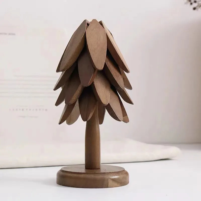 LeafyNest - Holzbaum-Klappuntersetzer-Set [Letzter Tag Rabatt]