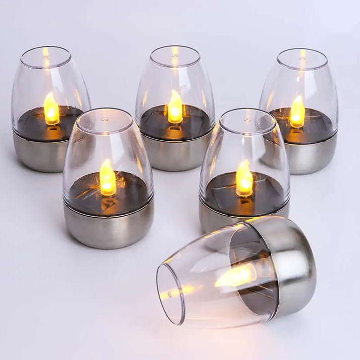 Flamora Solar-LED Kerzen | Wetterfest IP65 | Warmweißes Flackern | 6er Set Für Garten & Balkon