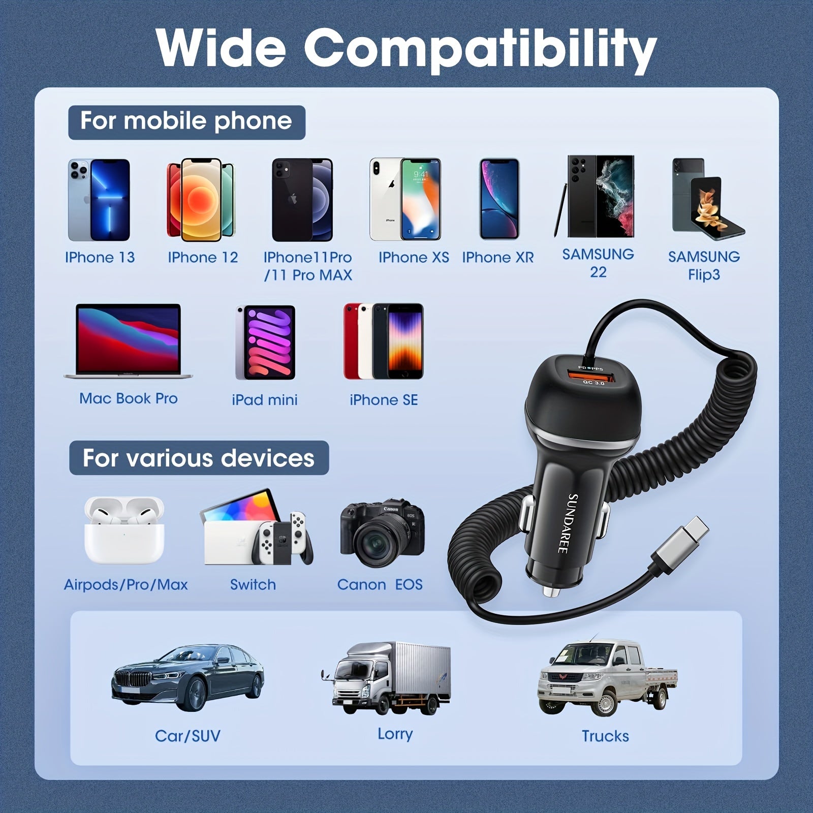 Zynatek Auto Ladegerät | 51W Schnellladung | USB-C & USB-A | Kompakt & Robust