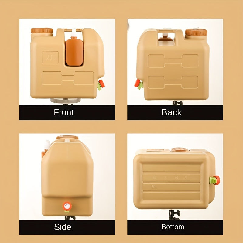 HydroGo | Mobiler Wasserkanister mit Hahn | Tragbar, hygienisch, inkl. Seifenhalter | Für Camping, Outdoor & Reisen