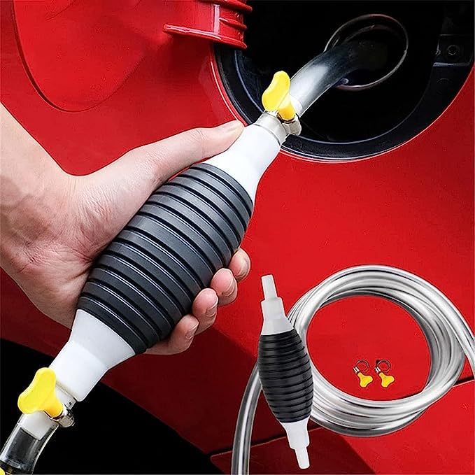 PumpMate Flüssigkeitspumpe | Manuell & Stromfrei | Für Benzin, Diesel, Wasser, Öl | Mobil & Tropfsicher