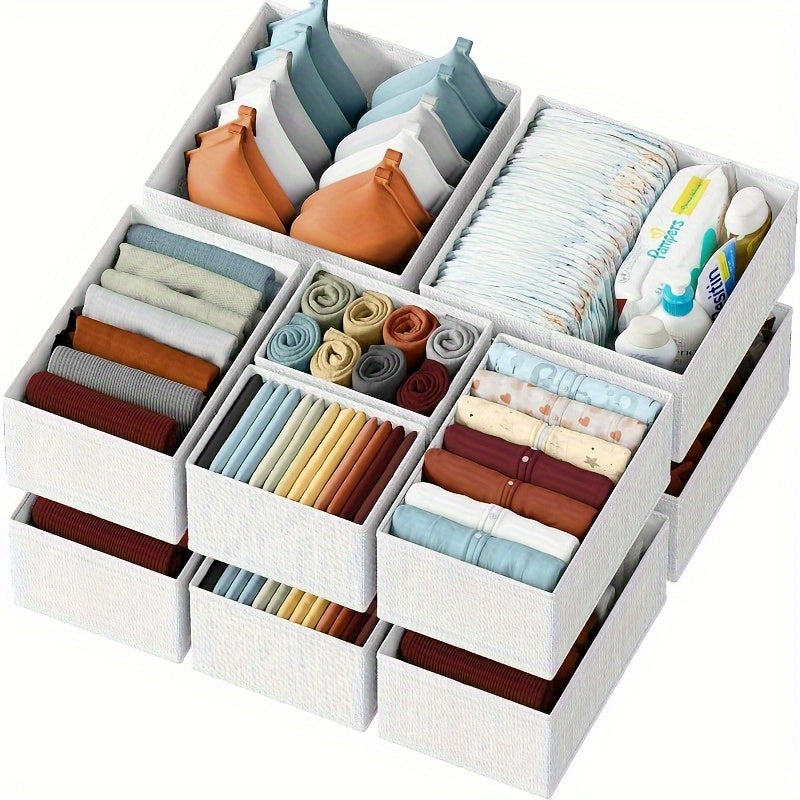 Boxilino Ordnungs-Set | 12-teilig & Faltbar | Für Baby- & Kinderkleidung | Leicht & Hygienisch | Ideal für Schubladen