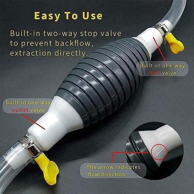 PumpMate Flüssigkeitspumpe | Manuell & Stromfrei | Für Benzin, Diesel, Wasser, Öl | Mobil & Tropfsicher