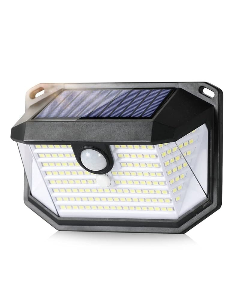 LumaLight T22 | Solarbetriebene Wandleuchte | Bewegungssensor & Wetterfest | 178 LEDs