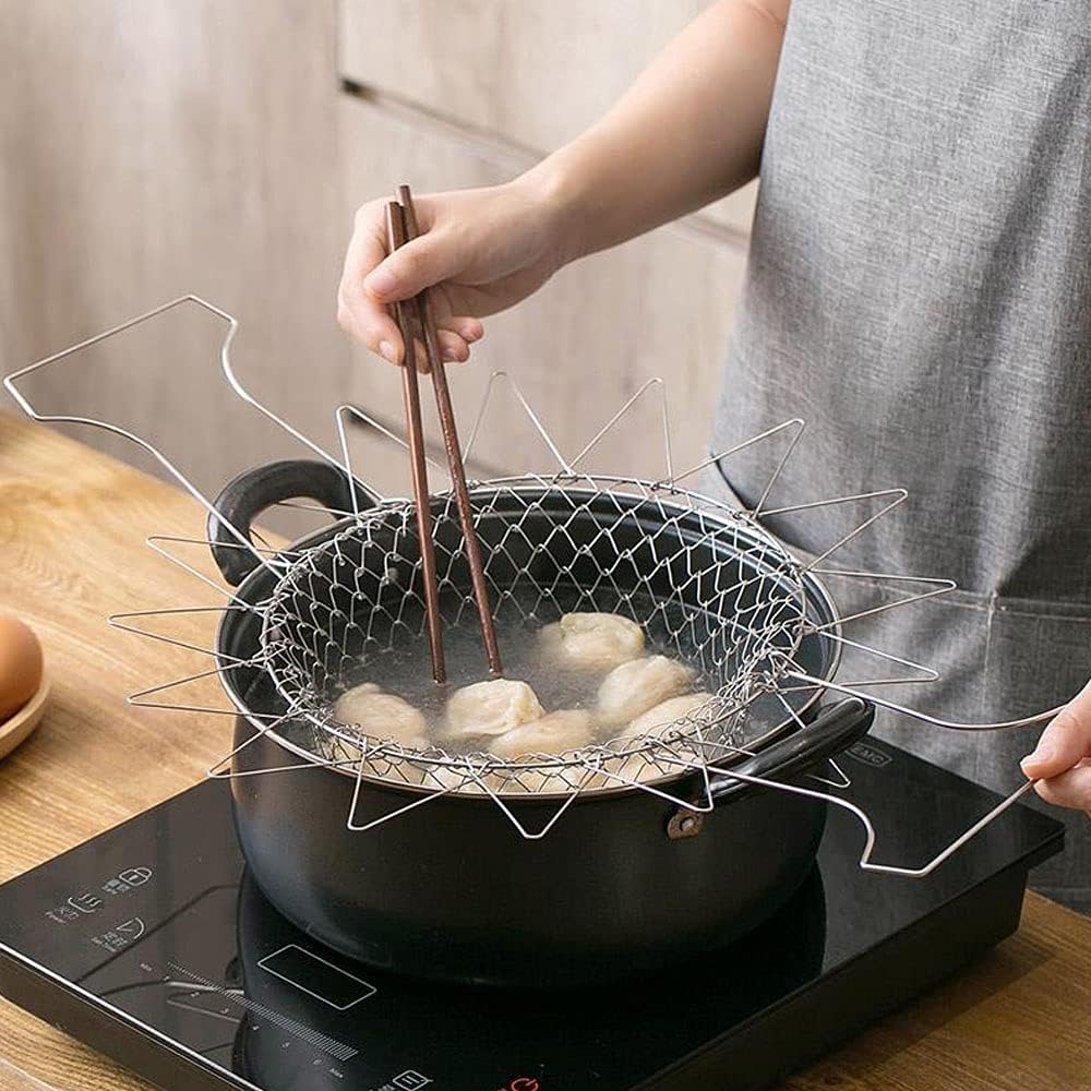 1+1 GRATIS | FlexiChef Duo – 2-in-1 Küchenkorb für Kochen, Frittieren & Abgießen